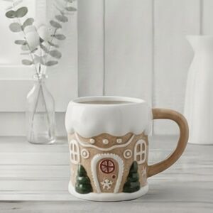 NEW Gingerbread House Shaped Christmas Mug